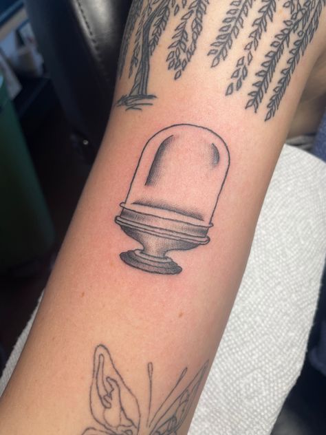 Cloche Tattoo, The Bell Jar Tattoo, Bell Jar Tattoo, Jar Tattoo, Tattoo Aesthetic, The Bell Jar, Piercing Tattoo, Tattoo Inspo, Pretty Tattoos