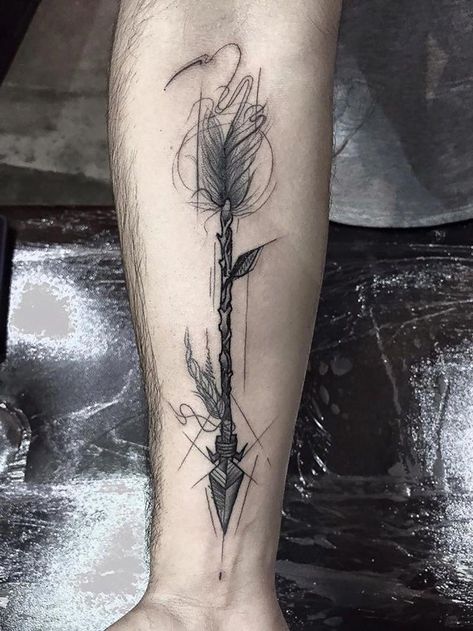 Sketch Tattoos By Frank Carrilho Show The Beauty Of Imperfection | Bored Panda #tattooideas Cross Tattoo On Hand, Basic Tattoos, Sketch Style Tattoos, Tattoo Trend, Arrow Tattoo, Arrow Tattoos, Diy Tattoo, Home Tattoo, Feather Tattoos