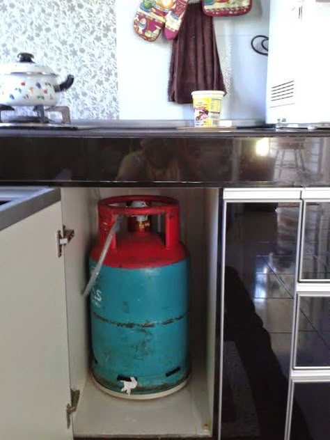 gas tank storage for the kitchen Lpg Gas Cylinder Storage In Kitchen, Gas Cylinder Storage Ideas In Kitchen, Gas Cylinder Storage Ideas Outdoor, Storage Ideas In Kitchen, Gas Cylinder Storage Ideas, Cylinder Storage Ideas, Tabung Gas, Inside Kitchen Cabinets, Kitchen Space Savers