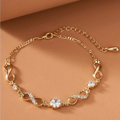 Brand New And Gorgeous 14k Gold Plated Simulated Diamonds Product Measurement Length:6.5-10 Inch, Width:0.3 Inch Clear Bracelet, Prayer Bead Bracelet, Faux Leather Bracelets, Antique Gold Jewelry Indian, Pearls Bracelet, Women Chain, Wrist Jewelry, Antique Gold Jewelry, Chain Bracelets