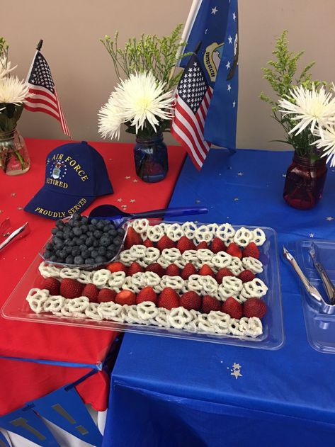 Navy Party Themes, Military Retirement Party, Usmc Retirement, Deployment Party, Military Retirement Parties, Army Retirement, Military Party, Navy Party, Welcome Home Parties