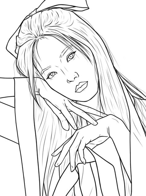 She looked like an anime character and a doll in that outfit and I loved drawing it! Click the image to check out the process video! Ref from Jisoo's photoshoot for BAZAAR. | Follow for more ;) | #gethmitharart #blackpink #jisoo #kimjisoo #blackpinkmerch #kpop #digitalsketch #digitalart #art Jisoo Sketch, Jisoo Drawing, Blackpink Sketch, Drawing Blackpink, Drawing Time Lapse, Digital Sketchbook, Loved Drawing, Drawing Time, Bts V Pictures