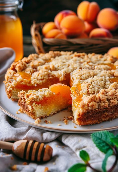 Learn How to Cook Apricot Cake Recipes For Free | Recipes You'll Love, Made Easy! Apricot Desserts, Apricot Cake Recipe, Jam Biscuits, Apricot Slice, Biscuits Homemade, Trendy Recipes, Crispy Parmesan Potatoes, Cake Recipe Easy, Apricot Cake