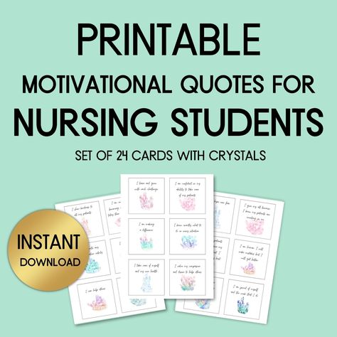 Motivational Quotes for Nursing Students, Nursing Student Affirmations, Positive Affirmations for New Nurses, PRINTABLE, Gift for Nurse Motivational Quotes For Nursing Students, Quotes For Nursing Students, Student Affirmations, Printable Motivational Quotes, Affirmations Positive, Nursing Student Gifts, New Nurse, Gift For Nurse, Nursing Student