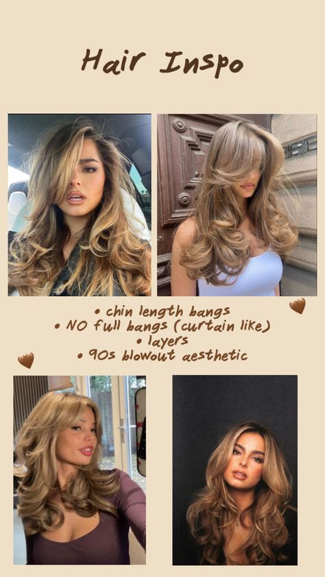 Haircut/color for fall, balayage, long curtain bangs, layers, Addison Rae type hair Addison Rae Hair, Autumn Hair, Full Bangs, Addison Rae, Fall Hair, Dyed Hair, Hair Inspo, Cute Hairstyles, Bangs