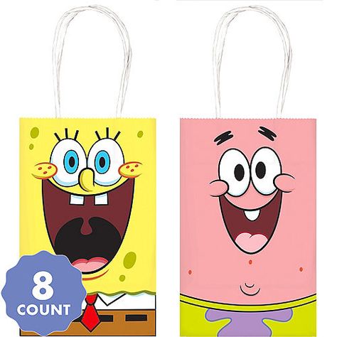 Classic Spongebob, Spongebob Squarepants Party, Pastel Bob, Spongebob Movie, Spongebob Birthday Party, White Handles, Spongebob Party, Spongebob Birthday, Party Favors For Kids Birthday