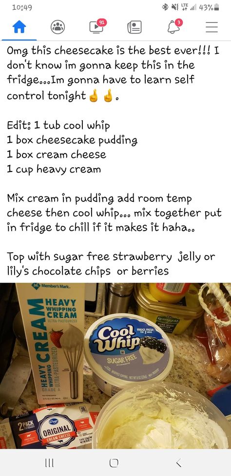 Easy Potluck Desserts, Potluck Dessert, Jello Cheesecake, Easy Potluck, Keto Easy, Potluck Desserts, Cheesecake Pudding, Strawberry Jelly, Heavy Whipping Cream