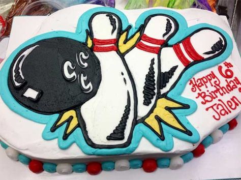 Bowling Sheet Cake, Bowling Cake Ideas, Bowling Cake, Bowling Birthday Party, Pull Apart Cake, Bowling Birthday, Birthday Sheet Cakes, Bowling Party, Baked Goodies