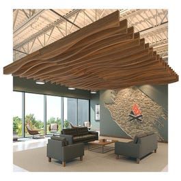 SoundPly Tilde Waves Acoustic Baffle Array on Material Bank Slate Interior, Best Home Interior Design, Interior Design Dubai, Interior Fit Out, Castles Interior, Hospital Interior Design, Before Midnight, Commercial Interior Design, Interior Design Companies