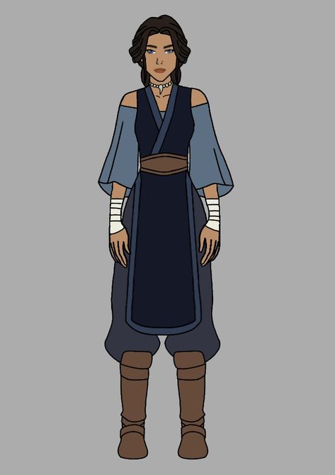 Waterbending Outfit, Atla Waterbender Outfit, Avatar The Last Airbender Katara Outfits, Katara Earth Kingdom Outfit, Atla Outfits Water, Earth Bender Clothes, Katara Outfit, Water Bender Outfit, Female Airbender Clothes