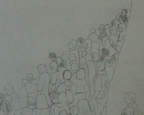 Drawing People in Crowds or Smaller Groups People In A Crowd Drawing, Drawing Of A Crowd Of People, Group Of People Walking Drawing, Crowd Of People Drawing Reference, Crowd People Drawing, How To Draw Crowds Of People, People In Background Drawing, How To Draw A Crowd Of People, Group People Drawing