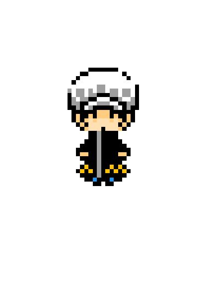 Trafalgar Law Punk Hazard, Law Punk Hazard, Spiderman Pixel Art, Punk Hazard, One Piece Trafalgar Law, Kawaii Cross Stitch, Perler Creations, Pixel Drawing, Hama Beads Patterns