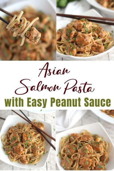 This luxuriously creamy Salmon Pasta recipe can be ready in way under 30 minutes! Impressive enough to wow guests, yet quick enough for busy weeknights. Asian Salmon meets an easy Peanut Sauce in a nutrient-rich dinner you�ll make again and again! Salmon Peanut Sauce Recipe, Peanut Sauce Salmon, Salmon Pasta Recipe, Asian Peanut Sauce, Creamy Salmon Pasta, Salmon Pasta Recipes, Easy Peanut Sauce, Creamy Salmon, Asian Salmon