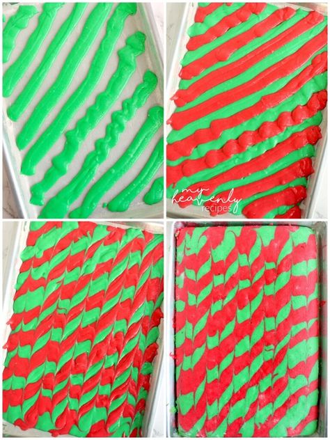 Christmas Cake Roll Recipes Easy, Cake Roll Recipes Easy, Green Christmas Cake, Christmas Fudge Recipes Easy, Christmas Cake Roll, Red Velvet Cake Roll, Plaid Cake, Jelly Roll Cake, Apple Blondies