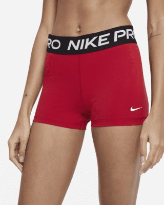 Nike Pro Women's 3" Shorts Red Nike Pros, Bday List, Nike Pro Women, Nike Pro Shorts, Red Nike, Black White Fashion, Nike Pros, White Style, Wicks