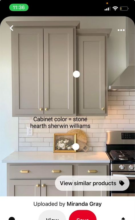 Different Uppers And Lower Cabinets, Mushroom Colour Kitchen Cabinets, Painted Bathroom Cupboards, Keystone Gray Sherwin Williams Cabinets, Light Color Cabinets, Sw Perfect Greige Cabinets, Sherwin Williams Marshmallow Cabinets, Plain Kitchen Ideas, Sw Tony Taupe Cabinets