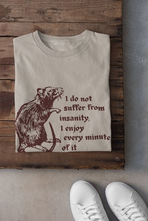 Quirky Graphic Tees, Alt Shirts, Funny Quote Shirts, Screen Print Shirts, Rat Shirt, Clothing Grunge, Quote Shirts, Emo Clothing, Alt Clothing