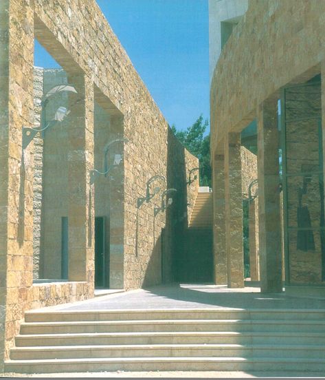 Yarmouk University Library in Jordan designed By Rasem Badran, Dar AL Omran Rasem Badran Architecture, Yarmouk University, University Library, Cultural Center, Arch, Jordan, University, Portfolio, Architecture