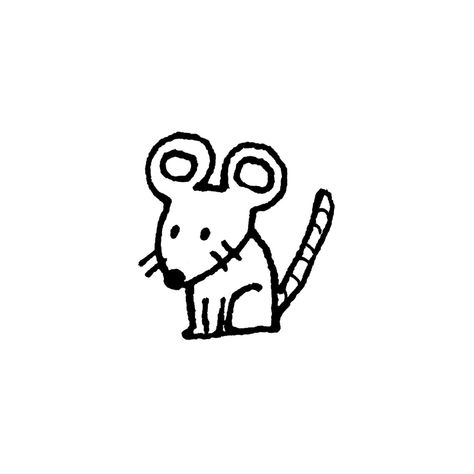 Rat Png Aesthetic, Tiny Mouse Drawing, Rat Outline Drawing, Cute Mouse Doodle, Rat Cute Drawing, Rat Stick And Poke, Rat Drawn Easy, Derpy Animals Drawings, Silly Rat Doodles