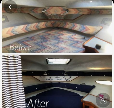 Cabin Cruiser Boat Ideas, Boat Cuddy Cabin Ideas, Boat Cabin Interior Ideas, Boat Interior Remodel, Boat Makeover, Diy Boat Seats, Boat Remodel, Cuddy Cabin Boat, Cabin Cruiser Boat