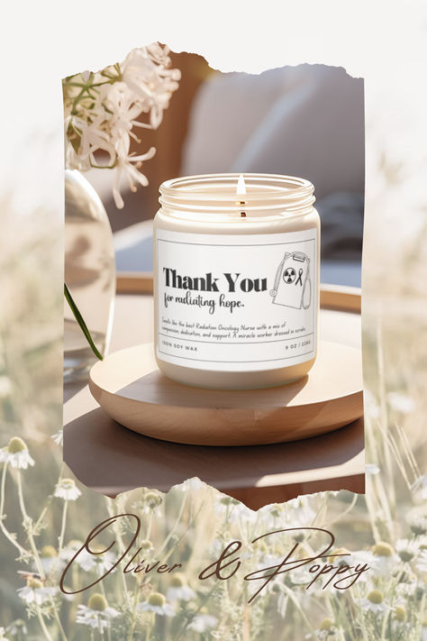 The Thank You Candle is a thoughtful gift for radiation oncology nurses, serving as a heartfelt gesture of appreciation for their dedication and care. This candle is also perfect for radiation oncology therapists and nursing school graduates, providing a soothing presence for both practitioners and patients alike.

#oncologygift #radiationoncology #radiationtherapist #cancernurse #thankyougift #nursethankyou #thankyoucandle #onologygift #cancergift Radiation Oncology, Radiation Therapist, Oncology Nurse, Nurse Funny, Oncology Nursing, Nurse Humor, Nursing School, Etsy Candles, Nurse Gifts