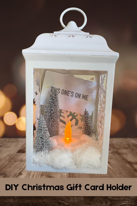 DIY gift card holder for the cutest christmas gift this year! I picked up this mini lantern at the Dollar Tree tree along with the mini Christmas trees Hope you enjoyed watching and found some DIY inspiration & Also a great gift for fellow teacher friends!  #diy #christmasclassroom #christmasgifts #christmasgiftdiy #giftcardholder #teachergifts #dollartree #dollartreediy Diy Gift Card Holder, Gift Card Holder Diy, Christmas Gift Card Holder, Mini Christmas Trees, Dollar Tree Gifts, Mini Lanterns, Christmas Gift Card Holders, Diy Gift Card, Tree Tree