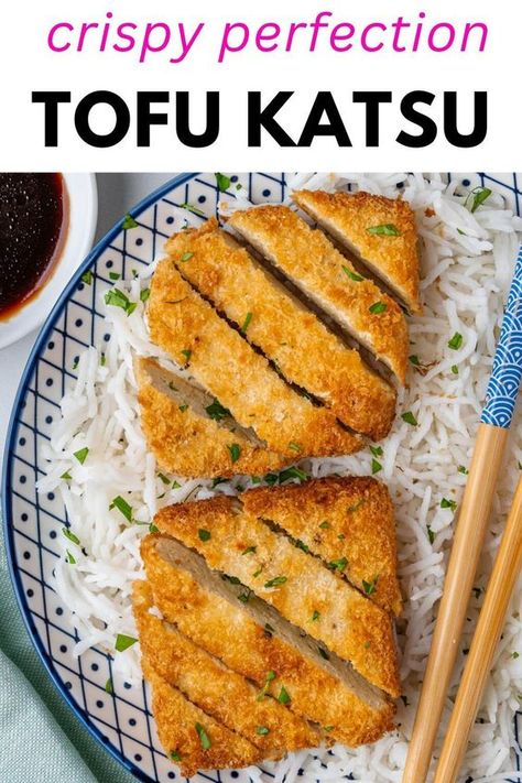 This Crispy Tofu Katsu will make everyone love tofu! With simple steps, you'll have the perfect katsu that's crispy on the outside and soft in the middle. Pan fry, deep fry or even use your air fryer Asian Tofu Recipes, Tofu Katsu, Vegan Meat Recipe, Tofu Recipes Easy, Tofu Noodles, Pan Fry, Deep Fry, Pork Cutlets, Crispy Tofu