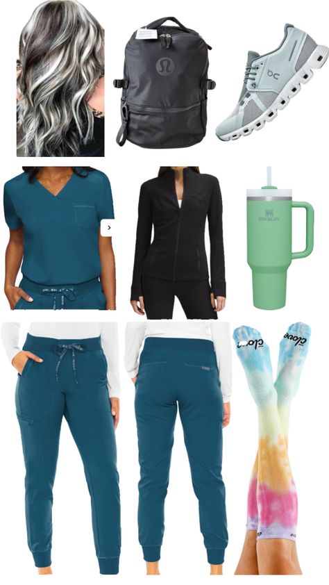 #myfirstshuffle #emergencyroom #workoutfit #scrubs #caribbeanblue #medcouture #lululemon #oncloud #stanley How To Style Scrubs, Medical Motivation, Scrub Outfits, Nursing Style, Stylish Scrubs, Nurse Student, Nurse Inspiration, Vet School, Scrubs Outfit