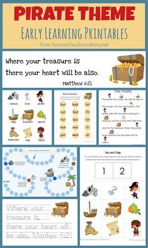 File Folder Games Free, Pirate Preschool, Pirate Classroom, Daycare Themes, Pirate Activities, How To Homeschool, Learning Printables, Summer Preschool, File Folder Games