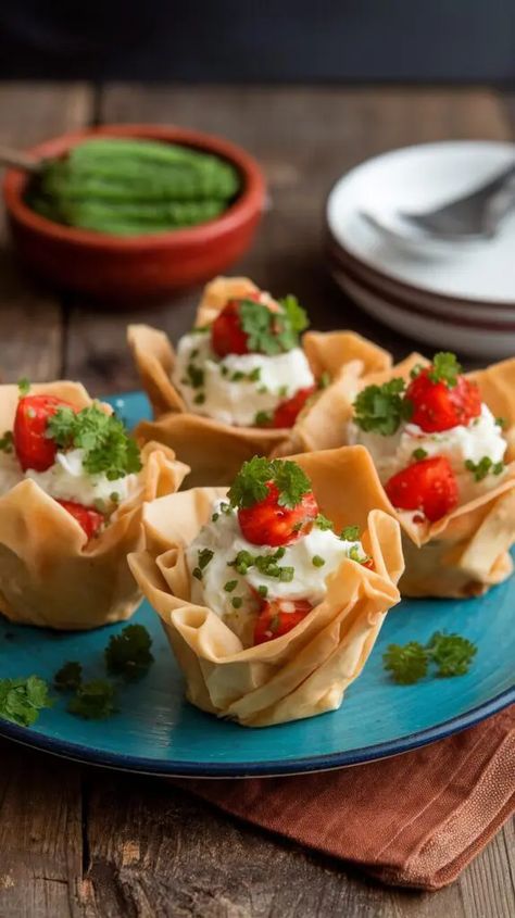 22 Phyllo Cup Appetizers Filling Recipes » HomeQly.com Salad Appetizers In A Cup, Bruschetta Phyllo Cups, Phyllo Cup Appetizers Savory, Phillo Puff Pastry Recipes Appetizers, Phyllo Pastry Appetizers, Mini Phyllo Cup Appetizers, Phyllo Pastry Recipes Appetizers, Phyllo Shell Appetizers, Phillo Puff Pastry Recipes Savory