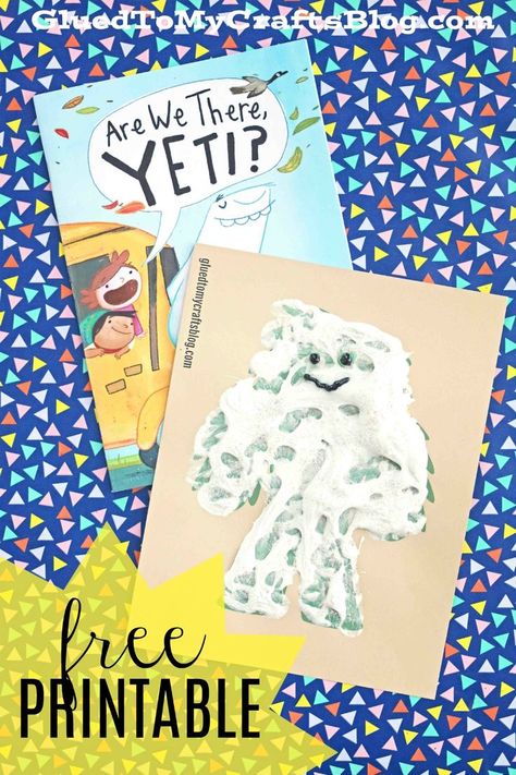 Puffy Paint Yeti - Kid Craft Idea w/free printable template Letter Y Crafts, Homeschooling Elementary, Library Storytime, The Abominable Snowman, Adaptive Art, Teacher Crafts, Preschool Winter, Kids Painting Crafts, Paint Splats