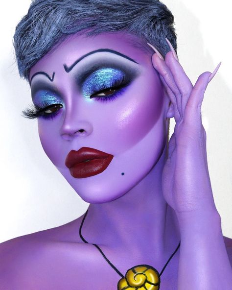 Disney Villains Makeup, Ursula Makeup, Halloweenský Makeup, Face Art Makeup, Disney Makeup, Character Makeup, Halloween Makeup Inspiration, Makeup Challenges, Halloween Tattoo