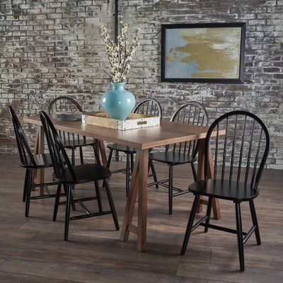 Farmhouse Dining Set, High Dining Table, Wood Table Legs, Dining Table Dimensions, Solid Wood Dining Set, Oak Chair, Table Color, 7 Piece Dining Set, Indoor Dining