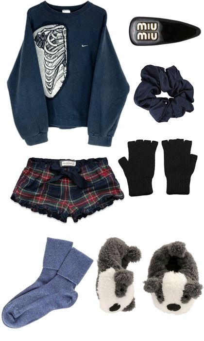 slumber party Outfit | ShopLook Slumber Party Outfit, Girl Exercise, Girls Slumber Party, Wool Fingerless Gloves, Outfit Polyvore, Girls Night Party, Alt Outfits, Lounge Outfit, Pj Shorts