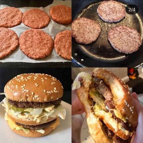 Big Mac Burger, Mac Burger, Mcdonald's Big Mac, Burger Patty Recipe, Beef Burgers Patties, Beef Patties Recipes, Hamburger Recipes Patty, Meat Patties, Homemade Big Mac