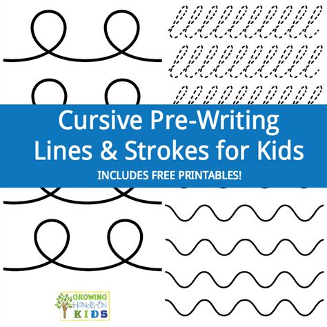 Pre Cursive Writing Strokes, Cursive Prewriting Lines And Strokes, Cursive Activities, Writing Strokes, Cursive Practice Sheets, Preschool Freebies, Teaching Cursive Writing, Nanny Ideas, Homeschool Materials