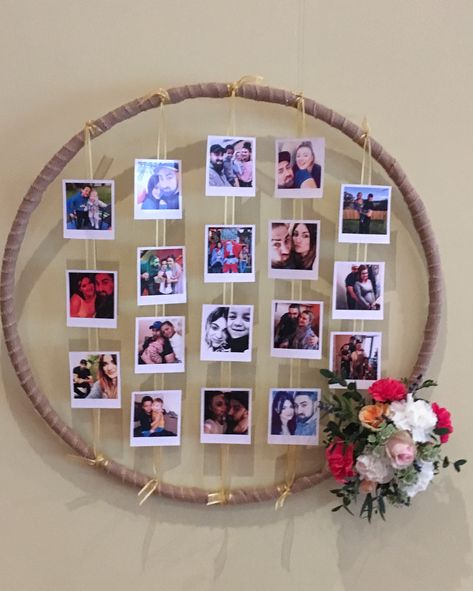 Polaroid Hoop, Embroidery Hoop Photo Frame, Photo Hoop, Designing Blouse, Multiple Photo Frames, Hoop Art Wall, How To Make Photo, Hoop Frame, Simple Birthday Decorations