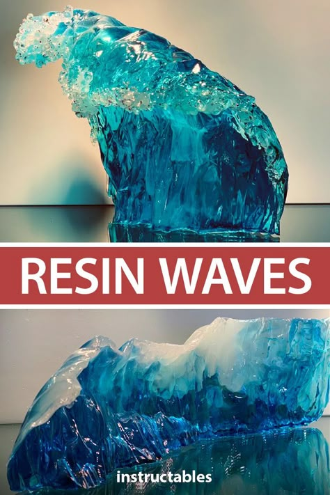 Silicon Molds For Resin, Poured Resin Art, Epoxy Resin Glass Art, Epoxy Resin Sculpture, Ocean Epoxy Resin Art, Deep Pour Epoxy Projects, Creative Resin Ideas, Resin Sculpture Art, Epoxy Tutorial