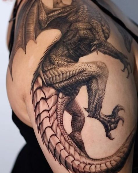 Midevil Dragon Tattoos, Realism Dragon Tattoo, Realistic Dragon Tattoo, Dragon Wings Tattoo, Fantasy Dragon Tattoo, Dragon Tattoo Realistic, Dragon Thigh Tattoo, Reservation Form, Dragon Tattoo Ideas