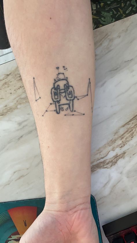 Amnesiac Tattoo, Cinephile Tattoo, Radio Head Tattoo, Radio Tattoo, Radiohead Tattoo, Poked Tattoo, Radiohead Poster, Hand Poked Tattoo, Poke Tattoo