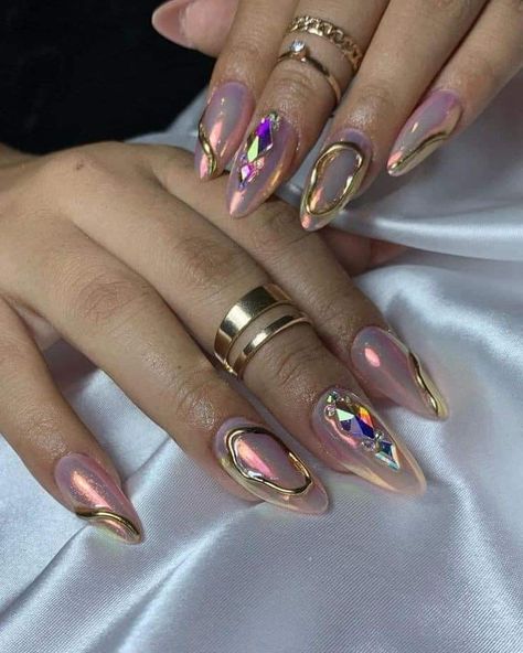 Korean Nail Designs, Pop Art Nails, Korean Nail, Korean Nail Art, Nail Acrylic, Korean Nails, Nails Design With Rhinestones, Almond Nail, Unusual Earrings