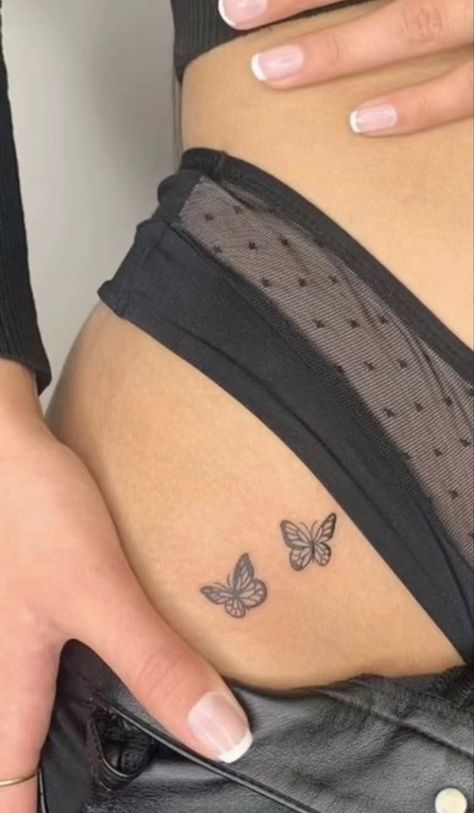 Small Hidden Tattoos, Tattoo Papillon, Stomach Tattoos Women, Basic Tattoos, Small Girly Tattoos, Hidden Tattoos, Up Tattoo, Petite Tattoos, Cute Tattoos For Women