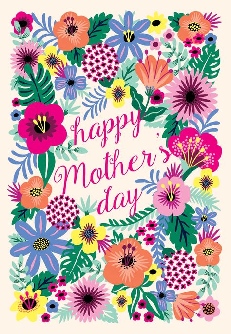 Whimsical Bouquet Printable Mother's Day Card Whimsical Bouquet, Mothers Day Card Template, Happy Mothers Day Images, Mother's Day Background, Happy Mothers Day Wishes, Mothers Day Images, Mothers Day Poster, Mother's Day Bouquet, Happy Mother Day Quotes