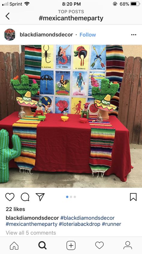 Loteria Backdrop Ideas, Loteria Birthday Party Theme, Loteria Party Ideas, Loteria Party, 29th Birthday Cakes, 18th Birthday Party Themes, Mexican Birthday Parties, Mexican Party Decorations, Fiesta Birthday Party