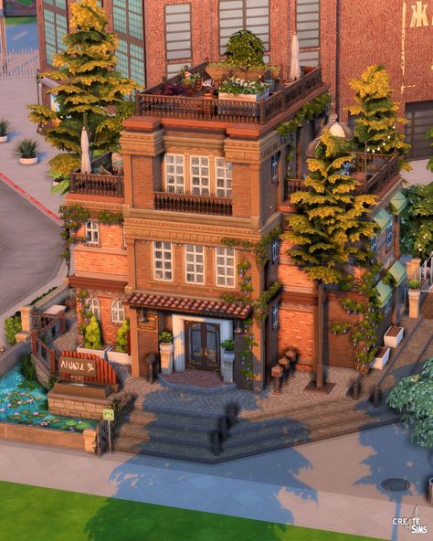 San Myshuno Rentals - The Sims 4 Rooms / Lots - CurseForge Cute Apartment Building Exterior, Sims 4 Alto Apartment 1010, Community Lot Sims 4, Sims 4 Apartment Exterior, Sims 4 Rental Build, Sims 4 Community Center, Sims 4 San Myshuno Community Lots, The Sims 4 Apartment Building, Sims 4 Jungle House