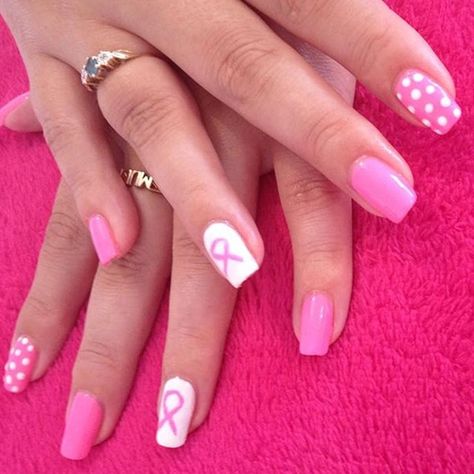 Awareness Nails Ribbons, Pink Ribbon Nails, Ribbon Nails, Toe Colors, Awareness Nails, Make Up Salon, Designed Nails, Kiss And Make Up, Pink Tip Nails