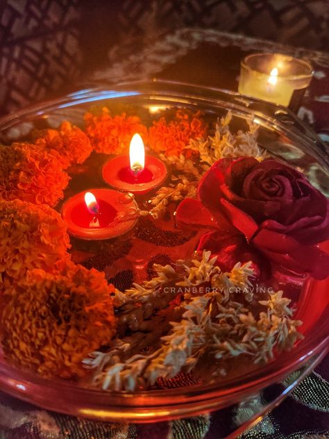 Marigold Flowers, Marigold Flower, Floating Candles, Water Bowl, Scented Candle, Glass Bowl, Home Decor Inspiration, Diwali, Flower Decorations