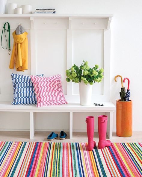 Annie Selke (@annieselke) • Instagram photos and videos Striped Rugs, Rainbow Explosion, Bright Rugs, Dash And Albert Rugs, Bright Boho, Dash And Albert, Bright Stripes, Yellow Area Rugs, Happy Dance