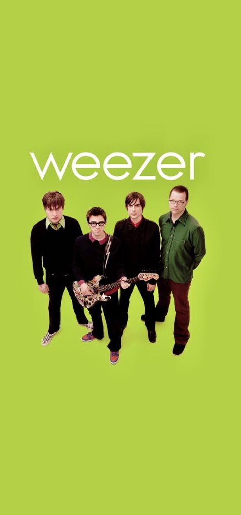 Weezer Phone Wallpaper, Weezer Wallpaper Iphone, Weezer Green, Cher Wallpapers, Album Wallpaper, Album Art Design, Cover Wallpaper, Buddy Holly, Weezer