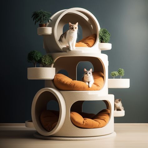 Building With Wood, Cat Scratcher Tree, Cat Furniture Design, Woodworking Projects For Beginners, Cat Tree House, Cat Houses, Cat House Diy, Cat Towers, Woodworking Basics